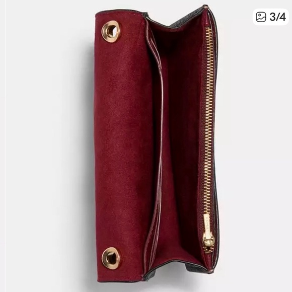 Coach Tan and Black Crossbody Bag with Gold Chain - Picture 3 of 4